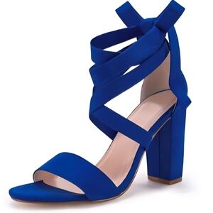 Chic Blue Strappy Heels